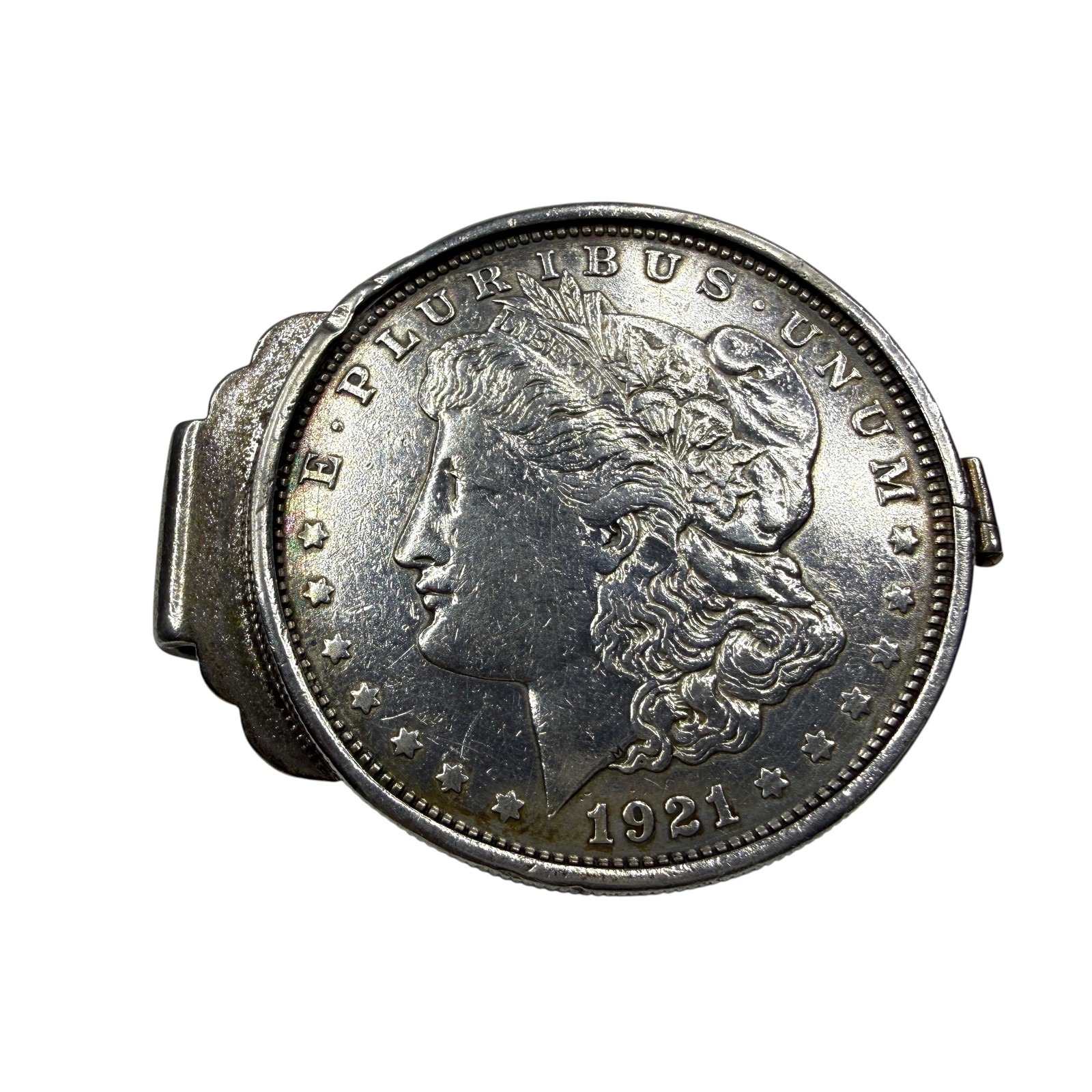 Vintage Anson Sterling Silver 1921 Morgan Dollar Coin Money Clip